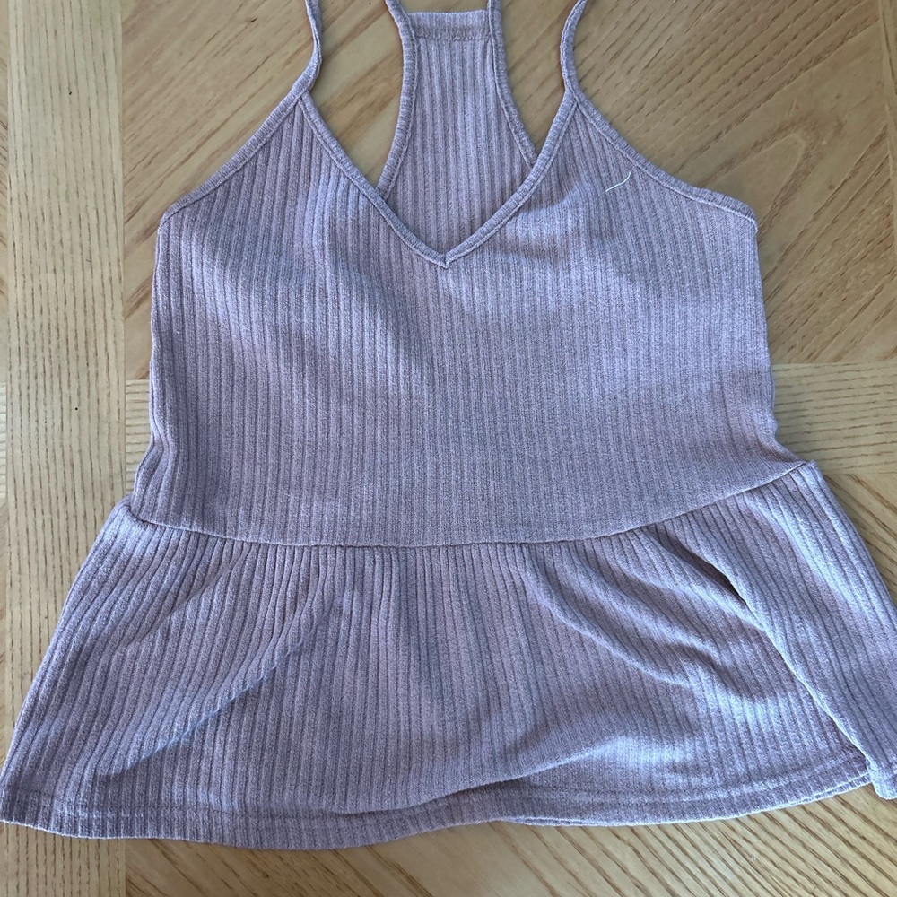 SHEIN Ribbed Halter Camisole - Lavender